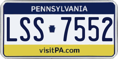 PA license plate LSS7552