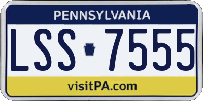 PA license plate LSS7555