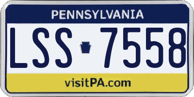 PA license plate LSS7558