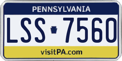 PA license plate LSS7560