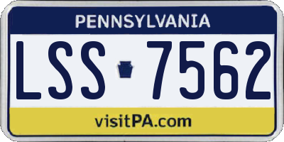 PA license plate LSS7562