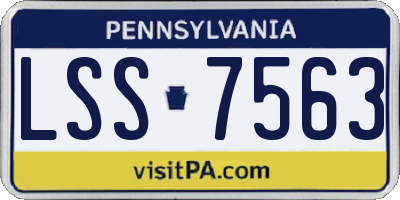 PA license plate LSS7563