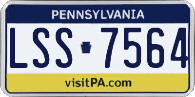 PA license plate LSS7564