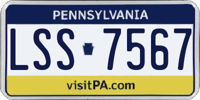 PA license plate LSS7567