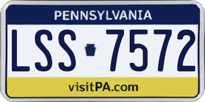 PA license plate LSS7572