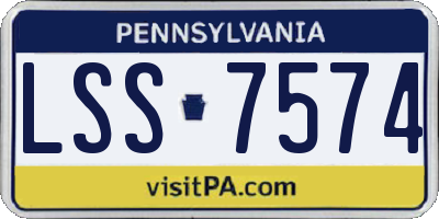 PA license plate LSS7574