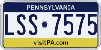 PA license plate LSS7575