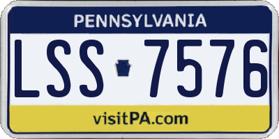 PA license plate LSS7576