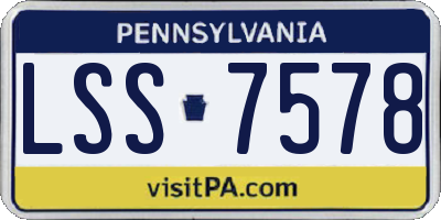 PA license plate LSS7578