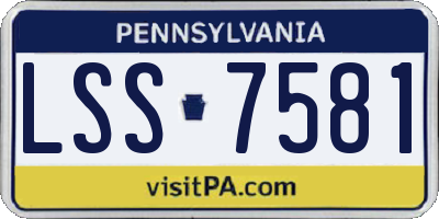 PA license plate LSS7581