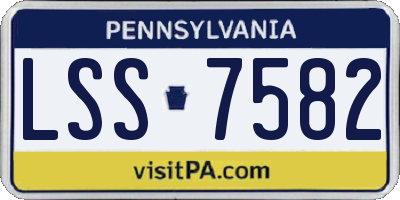 PA license plate LSS7582