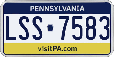 PA license plate LSS7583