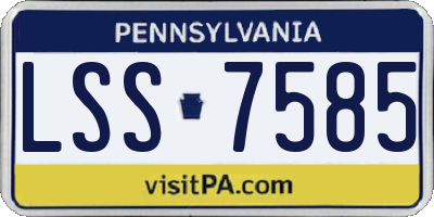 PA license plate LSS7585