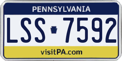 PA license plate LSS7592