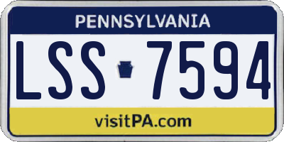PA license plate LSS7594