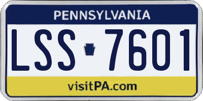 PA license plate LSS7601