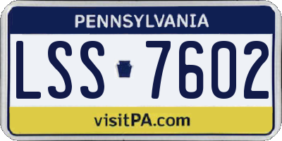 PA license plate LSS7602