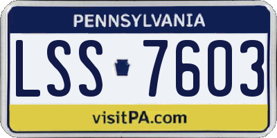 PA license plate LSS7603