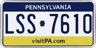 PA license plate LSS7610