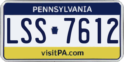 PA license plate LSS7612