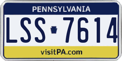 PA license plate LSS7614
