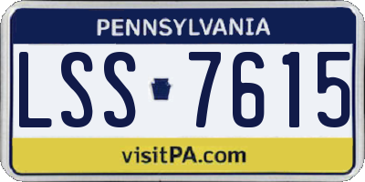 PA license plate LSS7615