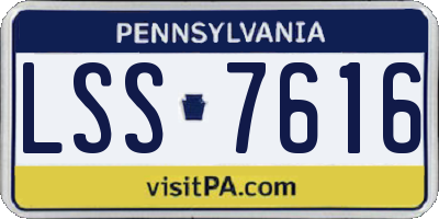 PA license plate LSS7616