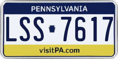 PA license plate LSS7617