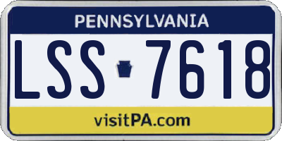 PA license plate LSS7618