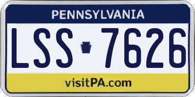 PA license plate LSS7626