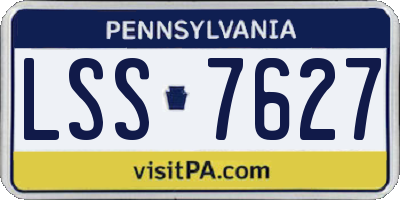 PA license plate LSS7627