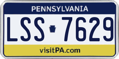 PA license plate LSS7629