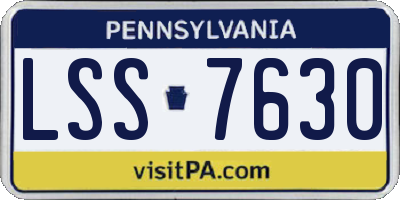 PA license plate LSS7630