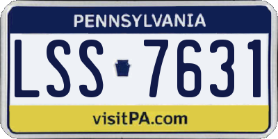 PA license plate LSS7631