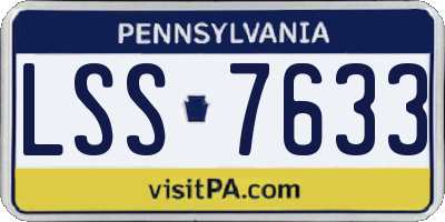 PA license plate LSS7633