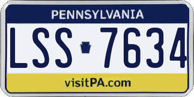 PA license plate LSS7634