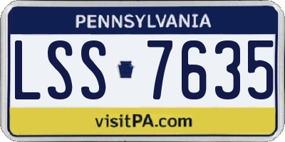 PA license plate LSS7635