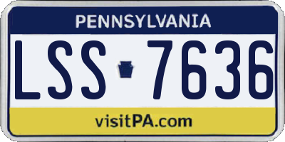PA license plate LSS7636