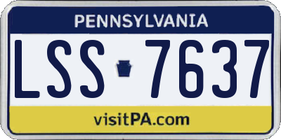 PA license plate LSS7637