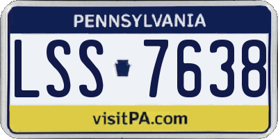 PA license plate LSS7638