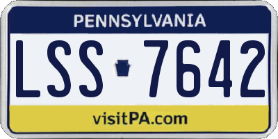 PA license plate LSS7642