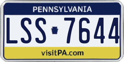 PA license plate LSS7644