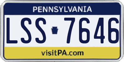 PA license plate LSS7646