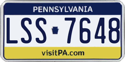 PA license plate LSS7648