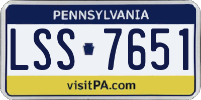PA license plate LSS7651