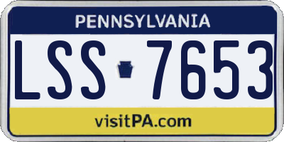 PA license plate LSS7653