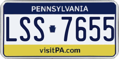 PA license plate LSS7655