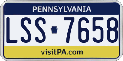 PA license plate LSS7658