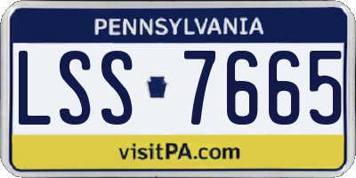 PA license plate LSS7665