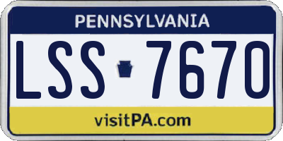 PA license plate LSS7670
